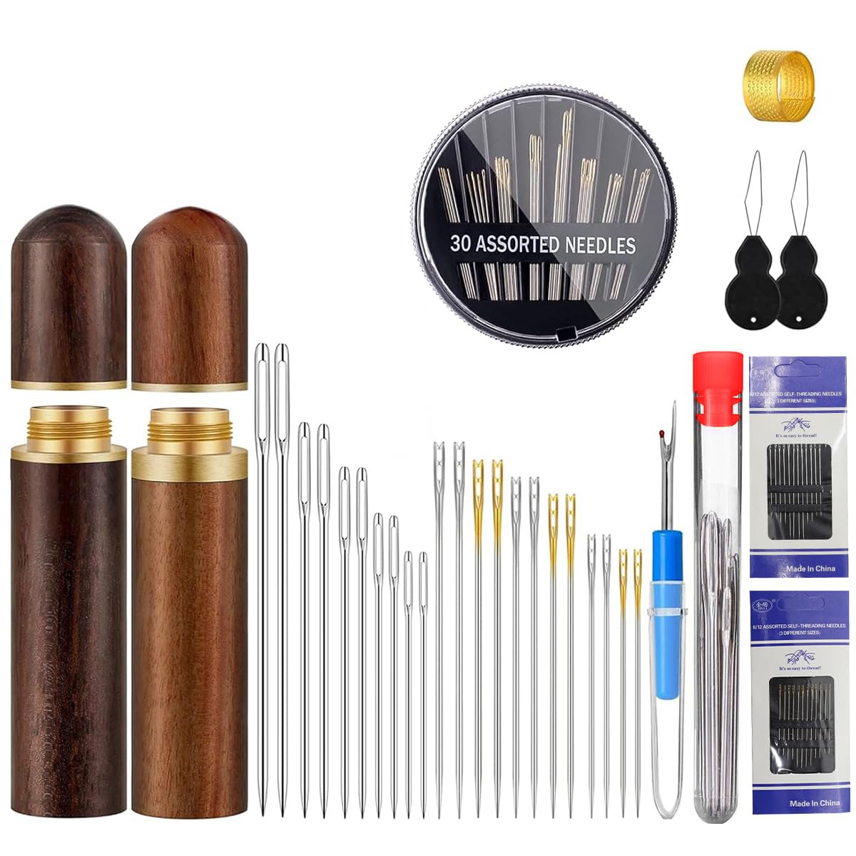 HASTHIP Sewing Needles Set, 85 Pcs Sewing Needles, 3 Styles 14 Size Assorted Needles for Sewing, Stainless Steel Large Eye Embroidery Hand Sewing Needles with Threaders for DIY Craft HASTHIP Sewing Needles Set, 85 Pcs Sewing Needles, 3 Styles 14 Size Assorted Needles for Sewing, Stainless Steel Large Eye Embroidery Hand Sewing Needles with Threaders for DIY Craft